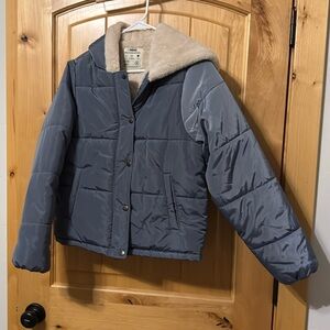 Cisono Satin Faux-Fur Lined and Hooded Jacket